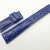 21mm/18mm Blue Genuine Crocodile Skin Leather Deployment Strap For IWC #WT2074