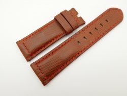 24mm/22mm Red Brown Wax Leather Watch Strap for Panerai #WT2014