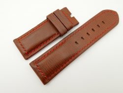 26mm/26mm Red Brown Wax Leather Watch Strap for Panerai #WT2009