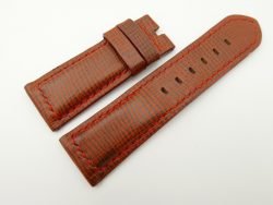 26mm/24mm Red Brown Wax Leather Watch Strap for Panerai #WT2035