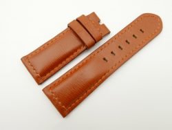 26mm/24mm Cognac Wax Leather Watch Strap for Panerai #WT2036