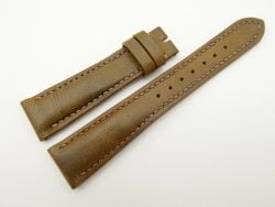 20mm/16mm Olive Green Wax Leather Watch Strap #WT2051