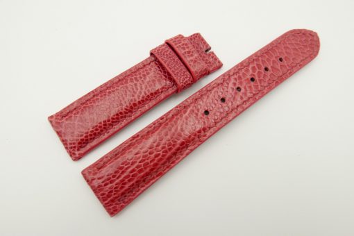 20mm/18mm Light Red Genuine OSTRICH Skin Leather Watch Strap #WT2352