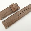 24mm/24mm Brown Genuine Nubuck Crocodile Skin Leather Watch Strap for PANERAI #WT2272