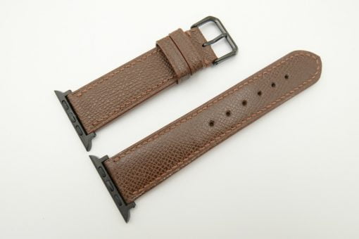 22mm/20mm Brown Genuine EPSOM Calf Leather Watch Strap for Apple Watch 42mm #WT2380
