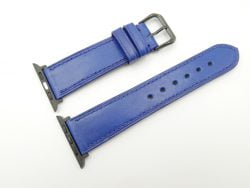 22mm/20mm Cobalt Blue Genuine Vegtan Calf Leather Watch Strap for Apple Watch 42mm #WT2384