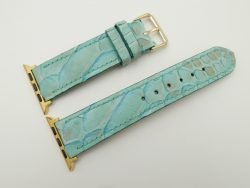 22mm/20mm Jade Green Genuine Python Leather Watch Strap for Apple Watch 42mm #WT2387