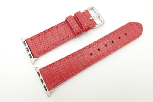 22mm/20mm Red Genuine LIZARD Leather Watch Strap for Apple Watch 38mm #WT2399