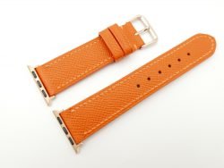 22mm/20mm Orange Genuine EPSOM Calf Leather Watch Strap for Apple Watch 38mm #WT2404