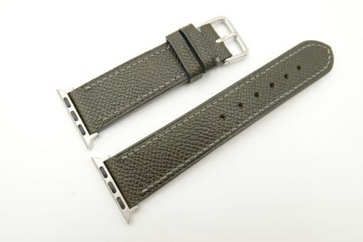 22mm/20mm Dark Green Genuine EPSOM Calf Leather Watch Strap for Apple Watch 38mm #WT2405