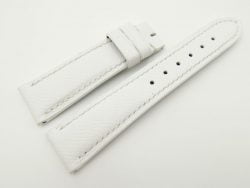21mm/18mm White Genuine Epsom Leather Watch Strap #WT2479