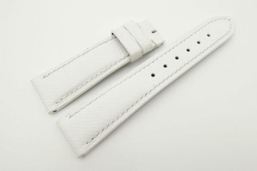 21mm/18mm White Genuine Epsom Leather Watch Strap #WT2479