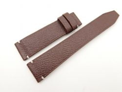21mm/18mm Red Brown Genuine Epsom Leather Watch Strap #WT2665