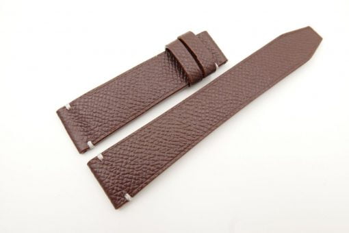 21mm/18mm Red Brown Genuine Epsom Leather Watch Strap #WT2665