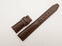 21mm/18mm Dark Brown Genuine Crocodile Skin Leather Deployment Strap for IWC #WT2733