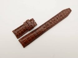 21mm/18mm Red Brown Genuine Crocodile Skin Leather Deployment Strap for IWC #WT2741