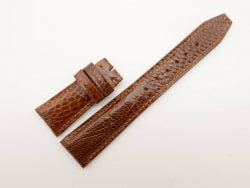 22mm/18mm Brown Genuine Ostrich Skin Leather Deployment Strap For IWC #WT2745