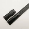 22mm/18mm Black Genuine Lizard Skin Leather Deployment Strap For IWC #WT2749