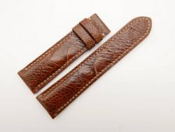 23mm/21mm Red Brown Genuine Ostrich Skin Leather Watch Strap #WT2837