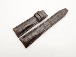 22mm/18mm Dark Brown Genuine Crocodile Skin Leather Watch Strap for IWC #WT2860