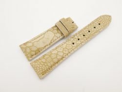 22mm/18mm Cream Genuine Stonewash OSTRICH Skin Leather Watch Strap #WT2871
