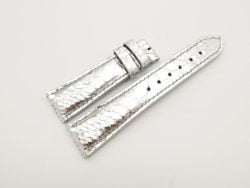 22mm/18mm Silver Genuine Python Skin Leather Watch Strap #WT2882
