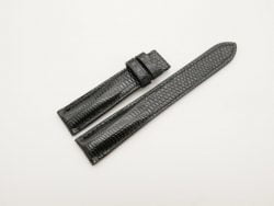 19mm/16mm Black Genuine Lizard Skin Leather Watch Strap #WT2908