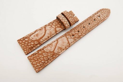 19mm/16mm Honey Brown Genuine OSTRICH Skin Leather Stonewash Watch Strap #WT2987