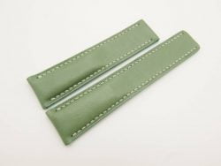 22mm/20mm Green Genuine Vegtan CALF Skin Deployment strap for Breitling #WT3021