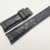 21mm/18mm Dark Navy Blue Genuine Ostrich Skin Leather Curved End Watch Strap For JLC #WT3051