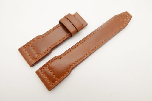 21mm/18mm Cognac Genuine Vegtan CALF Leather Watch Strap for IWC pilot #WT3065