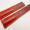 22mm/18mm Red Genuine Lizard Skin Deployment Strap for TAG HEUER 105/85mm #WT3135