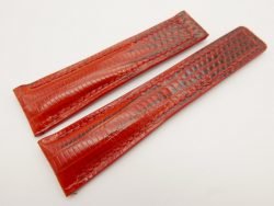 22mm/18mm Red Genuine Lizard Skin Deployment Strap for TAG HEUER 105/85mm #WT3135