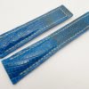 22mm/18mm Blue Genuine Lizard Skin Deployment Strap for TAG HEUER 105/85mm #WT3136