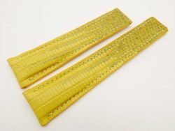 22mm/18mm Yellow Genuine Lizard Skin Deployment strap for Breitling #WT3146
