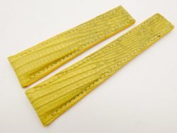 22mm/18mm Yellow Genuine Lizard Skin Deployment strap for Breitling #WT3147