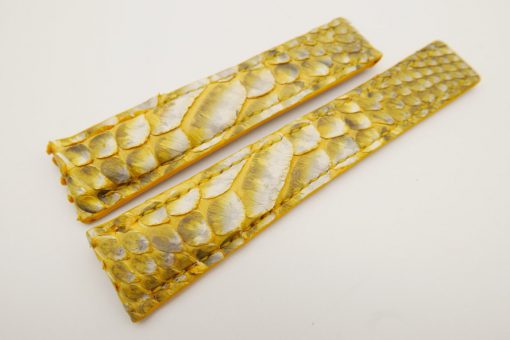 22mm/18mm Yellow Genuine Python Skin Deployment strap for Breitling #WT3151