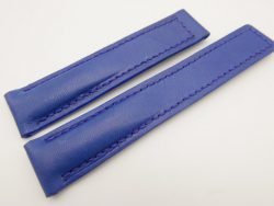 19mm/18mm Blue Genuine Vegtan CALF Skin Leather Deployment Strap for TAG HEUER #WT3204