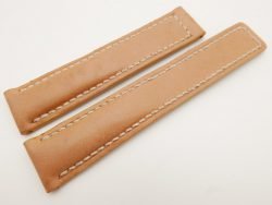 19mm/18mm Beige Genuine Vegtan CALF Skin Leather Deployment Strap for TAG HEUER #WT3205
