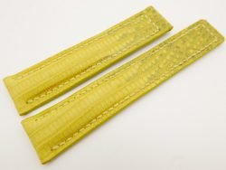19mm/18mm Yellow Genuine LIZARD Skin Leather Deployment Strap for TAG HEUER #WT3207
