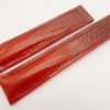 19mm/18mm Red Genuine LIZARD Skin Leather Deployment Strap for TAG HEUER #WT3209