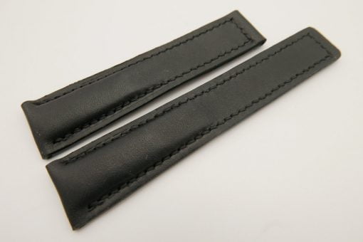 20mm/18mm Black Genuine Vegtan CALF Skin Leather Deployment Strap for Tag Heuer #WT3217