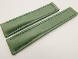 20mm/18mm Green Genuine Vegtan CALF Skin Leather Deployment Strap for Tag Heuer #WT3220