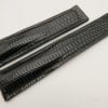 20mm/18mm Black Genuine LIZARD Skin Leather Deployment Strap for Tag Heuer #WT3221