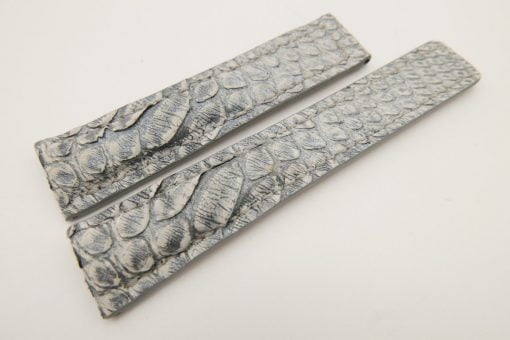 20mm/18mm Gray Genuine PYTHON Skin Leather Deployment Strap for Tag Heuer #WT3230
