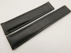 20mm/18mm Black Genuine Vegtan CALF Skin Deployment strap for Breitling #WT3240