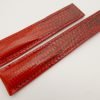 20mm/18mm Red Genuine LIZARD Skin Deployment strap for Breitling #WT3245