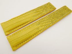 20mm/18mm Yellow Genuine LIZARD Skin Deployment strap for Breitling #WT3246