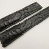 20mm/18mm Black Genuine PYTHON Skin Deployment strap for Breitling #WT3251