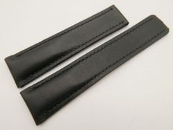 22mm/20mm Black Genuine Vegtan CALF Skin Deployment strap for Breitling #WT3255